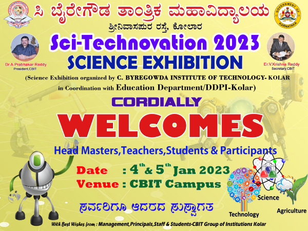 Sci - Technovation 2023 Science Exhibition 4th and 5th Jan 2023